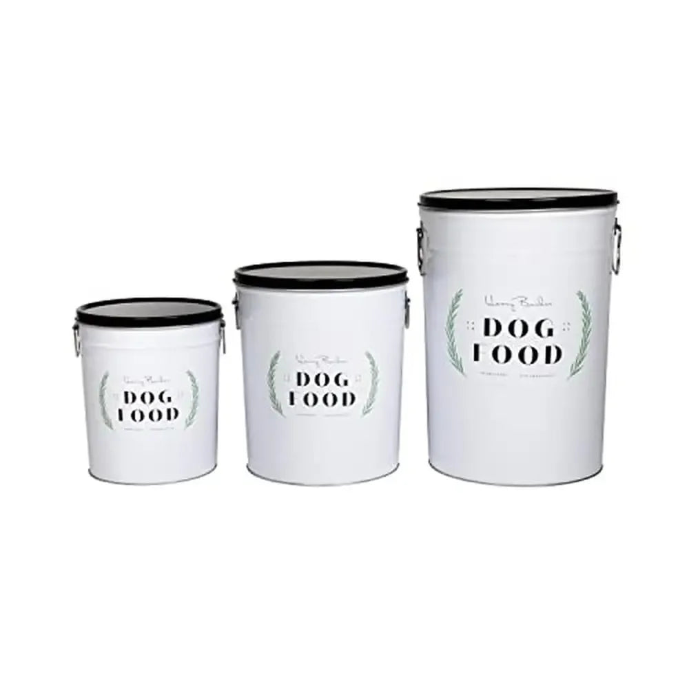 Pet Food Storage Container Airtight Seal Galvanized Metal Small Size Display Option