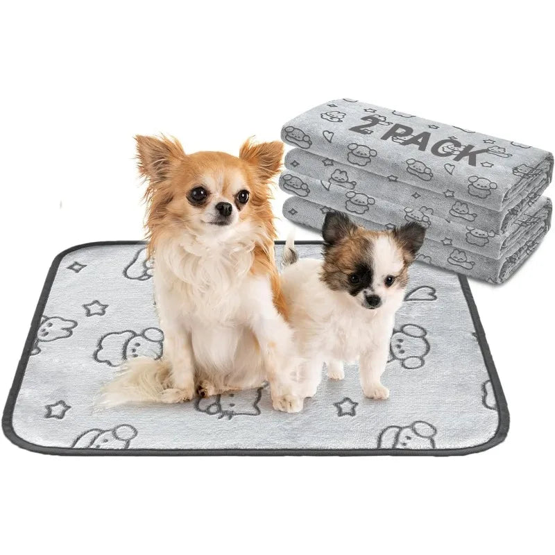 Pet puppy pad, 2-piece washable dog urine pad, waterproof and anti slip urine pad training 18 inches x 24 inches