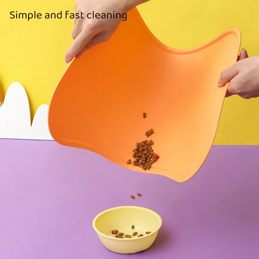 Silicone Pet Feeding Mat Dog Cat Bowl Food Mat Non-Stick Waterproof Pet Food Feeding Pad Puppy Feeder Water Cushion Placemat