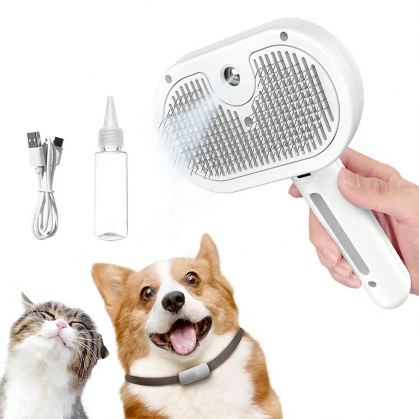 Cat Steam Brush, Spray Cat Brush, Pet Spray Hair Removal Comb for Shedding and Grooming, Water Brush for Cats Dogs Small Animals