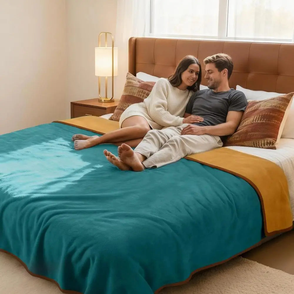 Adult & Large Dog Waterproof Fleece Blanket, XL Soft Throw for Couch, Washable & Reversible, 82x90