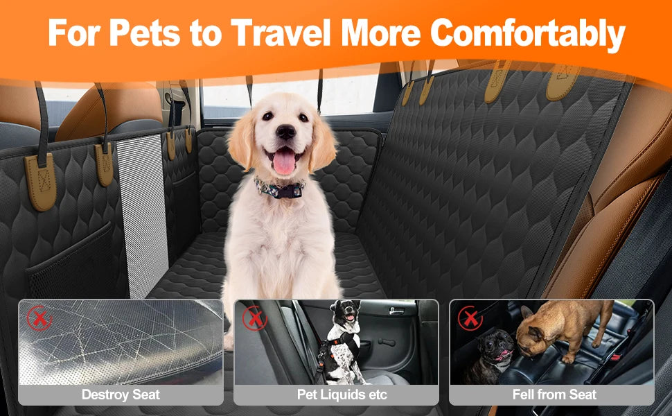 Waterproof Pet Travel Accessories Foldable Dog Car Seat Car Pet Seat Safety Hammock Trunk Mat Car Rear Back Seat Protector