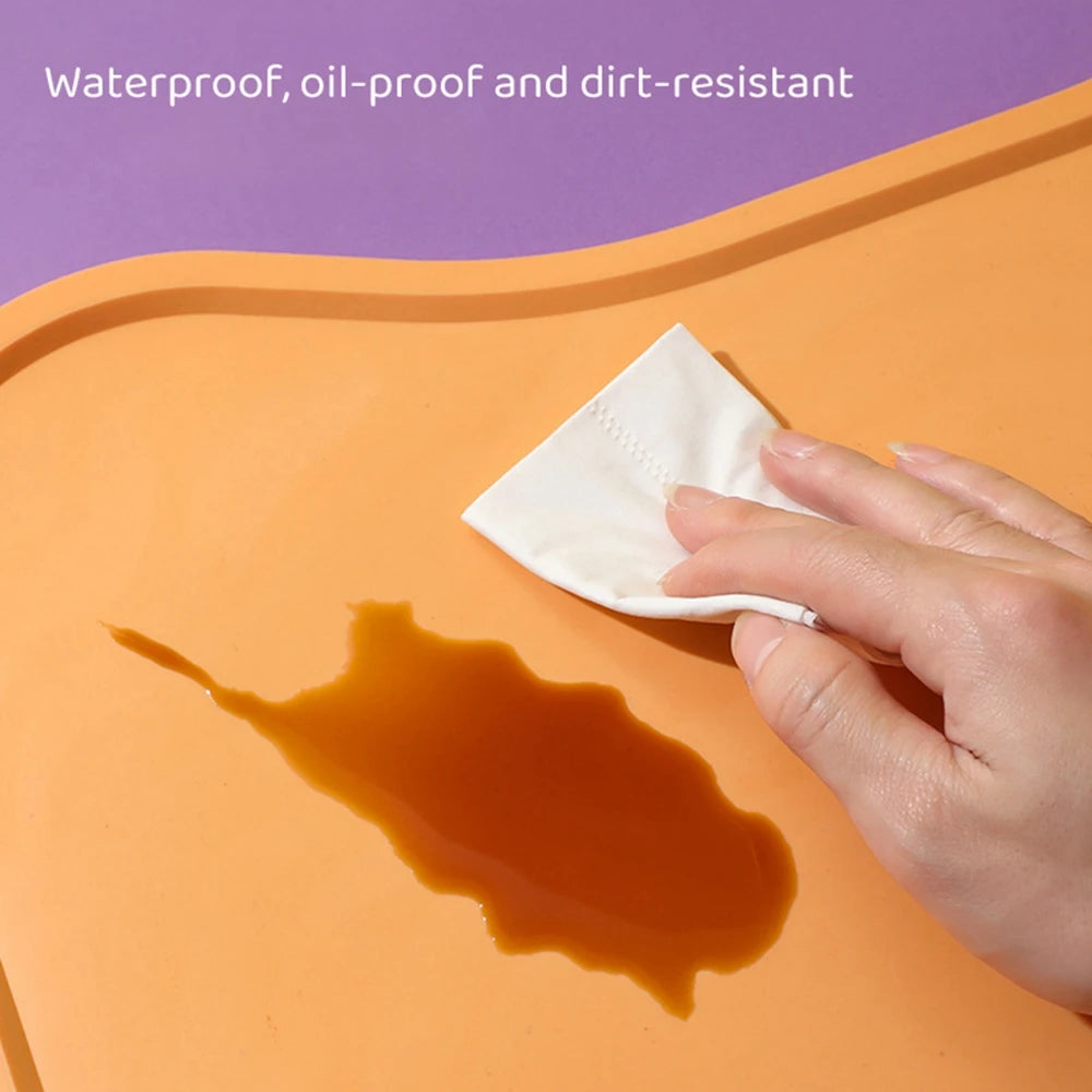 Silicone Pet Feeding Mat Dog Cat Bowl Food Mat Non-Stick Waterproof Pet Food Feeding Pad Puppy Feeder Water Cushion Placemat