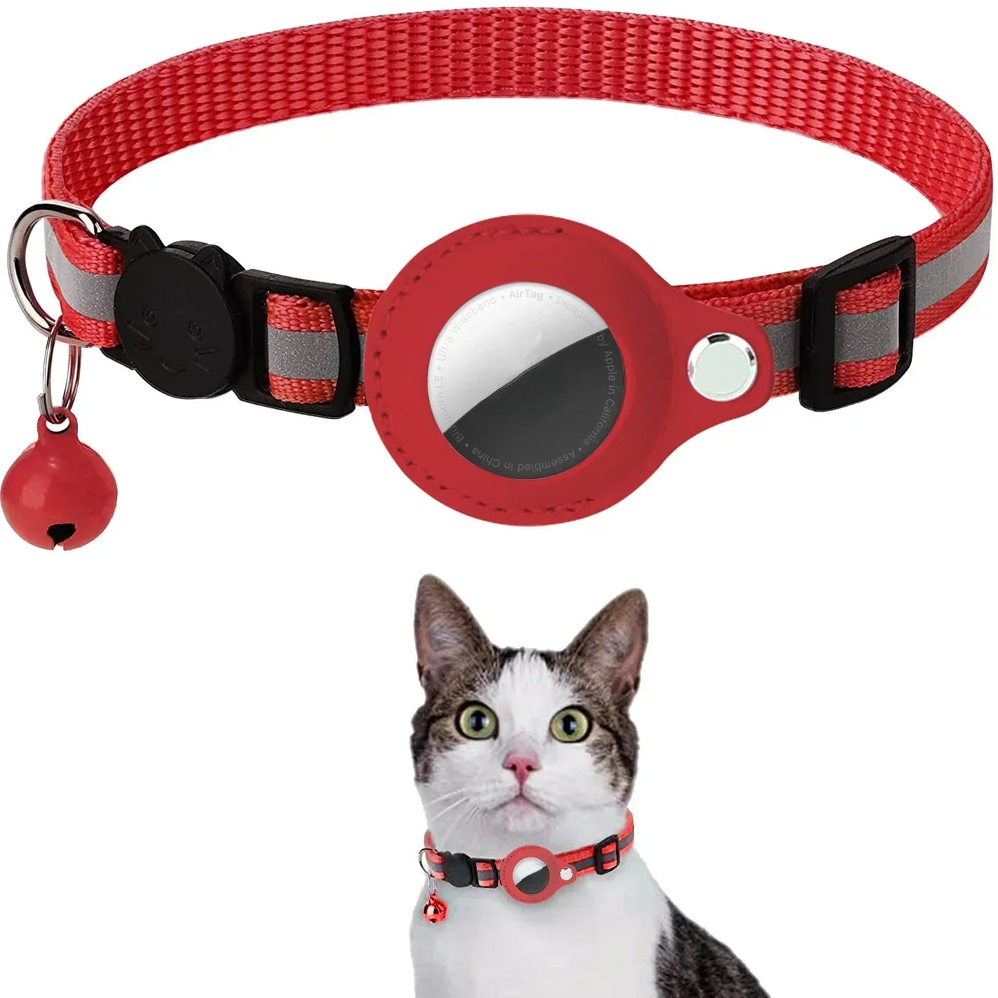 Cat Positioning Collar Protective Case Reflective Bell Anti Loss Cat Collar Protective Case Suitable For Apple Airtag