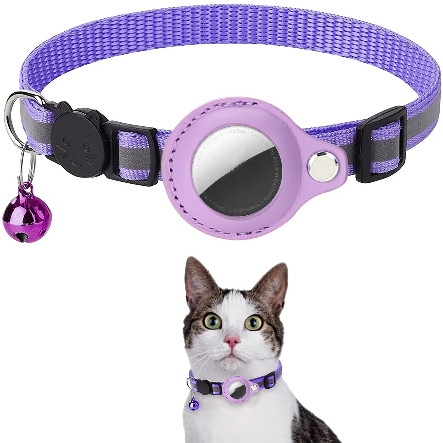 Cat Positioning Collar Protective Case Reflective Bell Anti Loss Cat Collar Protective Case Suitable For Apple Airtag