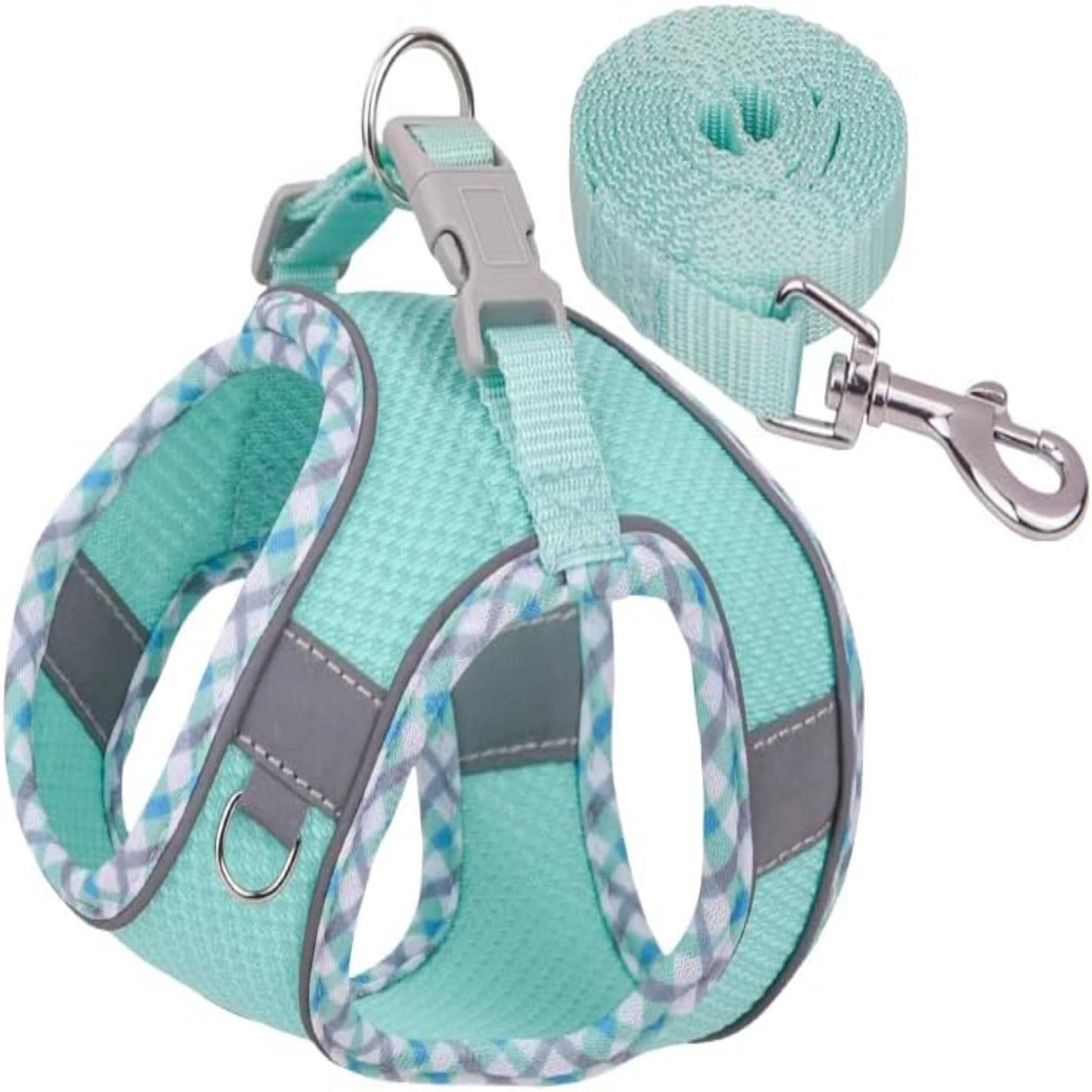 Small/Medium Cozy, Secure, and Reflective Adjustable Dogs Harness Leash Set - Top-Quality No-Pull Step-In Vest for Safe