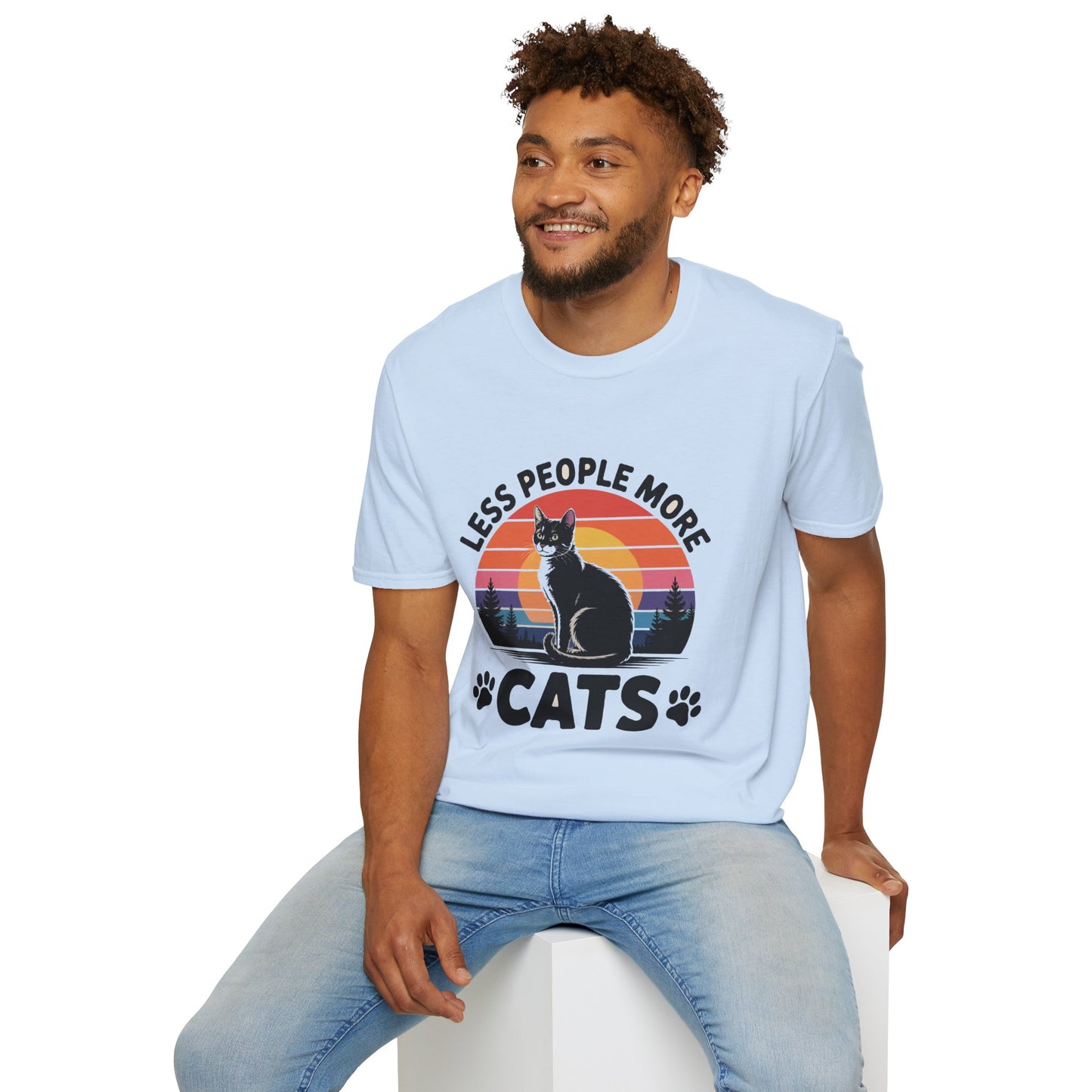 Less People More Cats T-Shirt — Retro Cat Graphic Tee