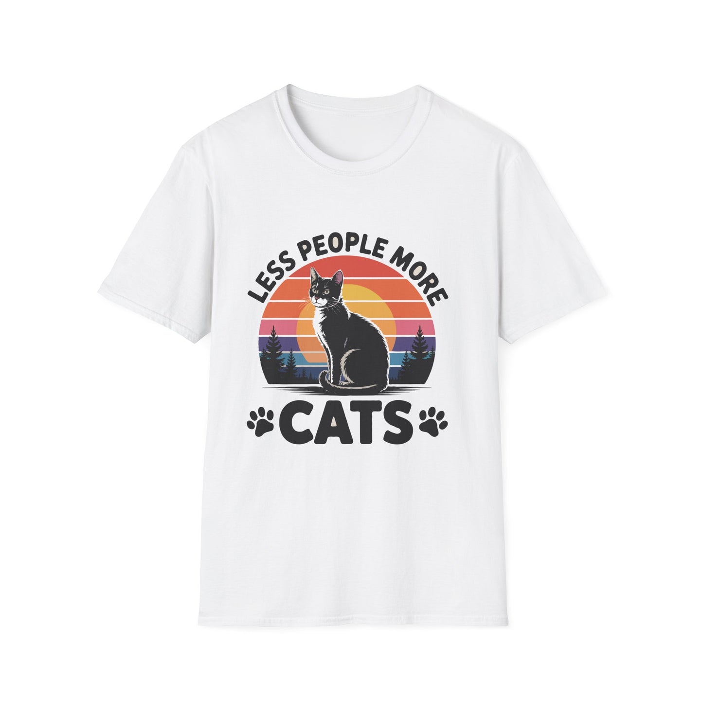 Less People More Cats T-Shirt — Retro Cat Graphic Tee