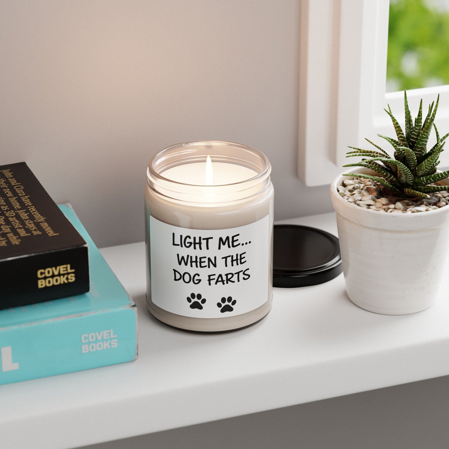 Candle — "Light Me... When The Dog Farts" Funny Scented Soy Candle, 9oz