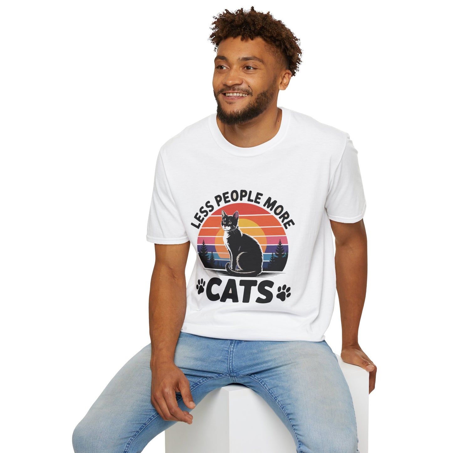 Less People More Cats T-Shirt — Retro Cat Graphic Tee