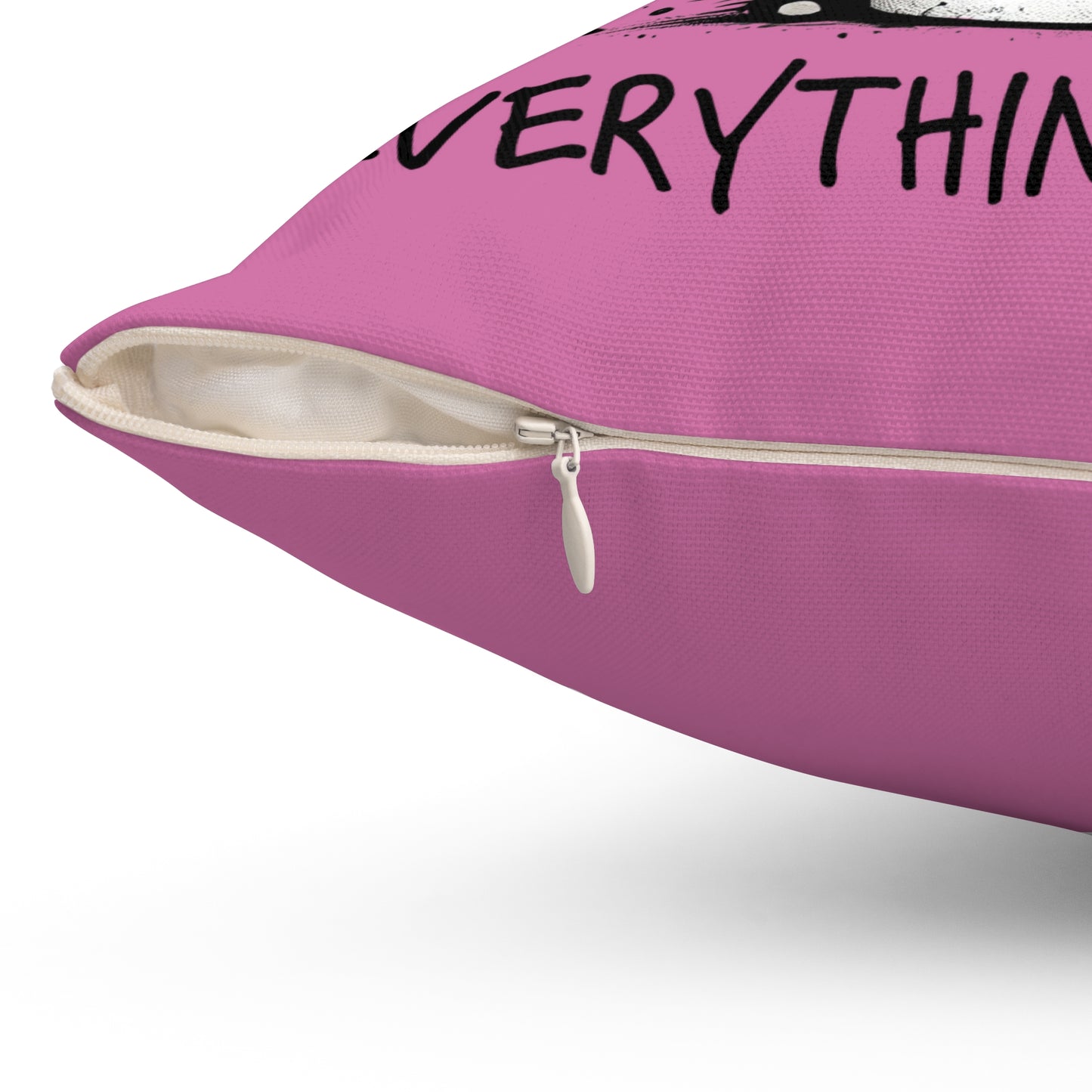 Square Pillow — Funny 'It's Fine I'm Fine Everything Is Fine' Coffee Monster Throw Pillow