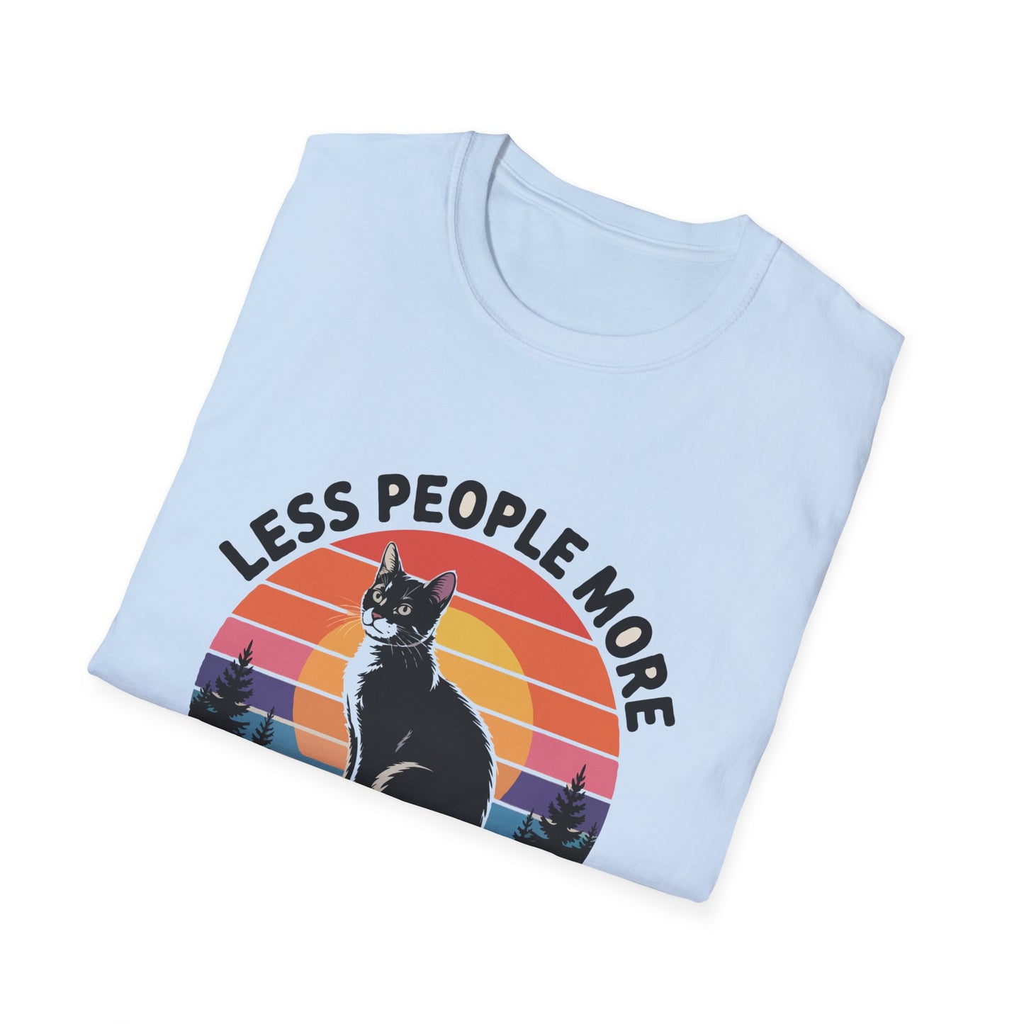 Less People More Cats T-Shirt — Retro Cat Graphic Tee