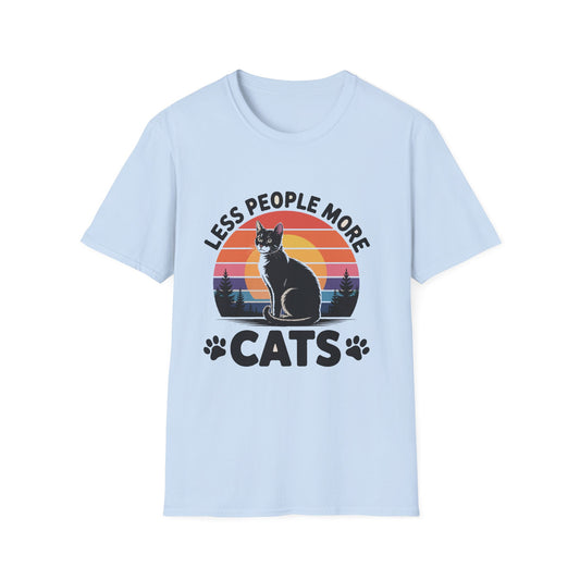 Less People More Cats T-Shirt — Retro Cat Graphic Tee