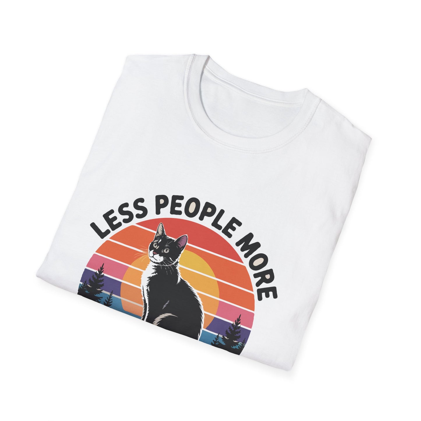 Less People More Cats T-Shirt — Retro Cat Graphic Tee