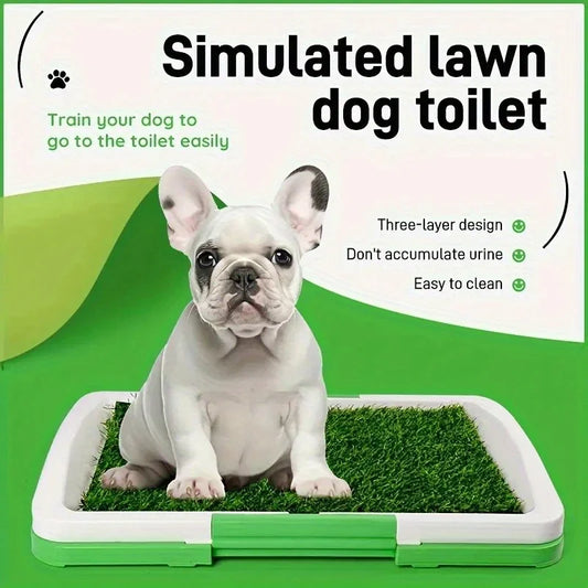 Dog feces training pad with artificial turf, anti-slip pet toilet, odorless indoor puppy toilet, dog training toilet