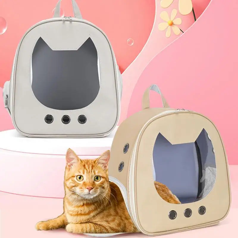 Foldable Cat Carrier Backpack - Lightweight Breathable Pet Travel Bag
