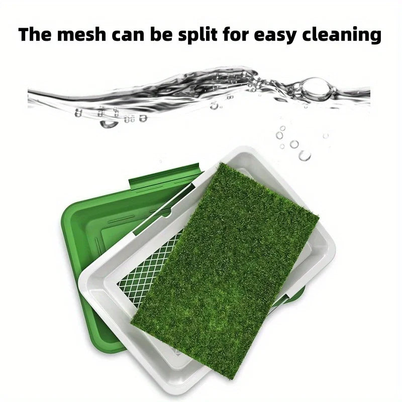 Dog feces training pad with artificial turf, anti-slip pet toilet, odorless indoor puppy toilet, dog training toilet