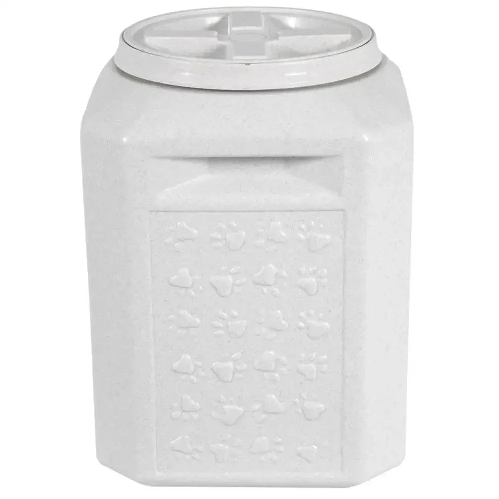 Outback Pawprint Grey Pet Food Storage Container 35lb Airtight Durable Waterproof Seal Easy Access Clamp Lid Multi-Pet Feeding
