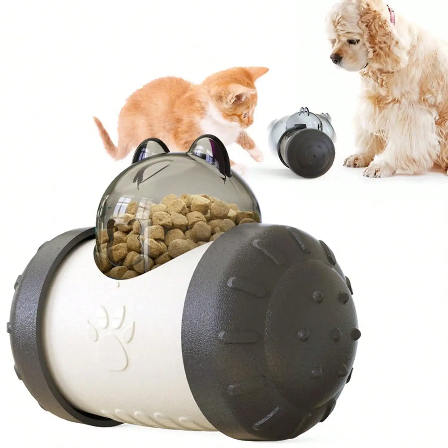Snack Dispensing Dog Toys, Rocking Bear Food Dispenser Tumbler, Tumbler Dog And Cat Food Dispenser Feeder Ball Toys,Non-electric