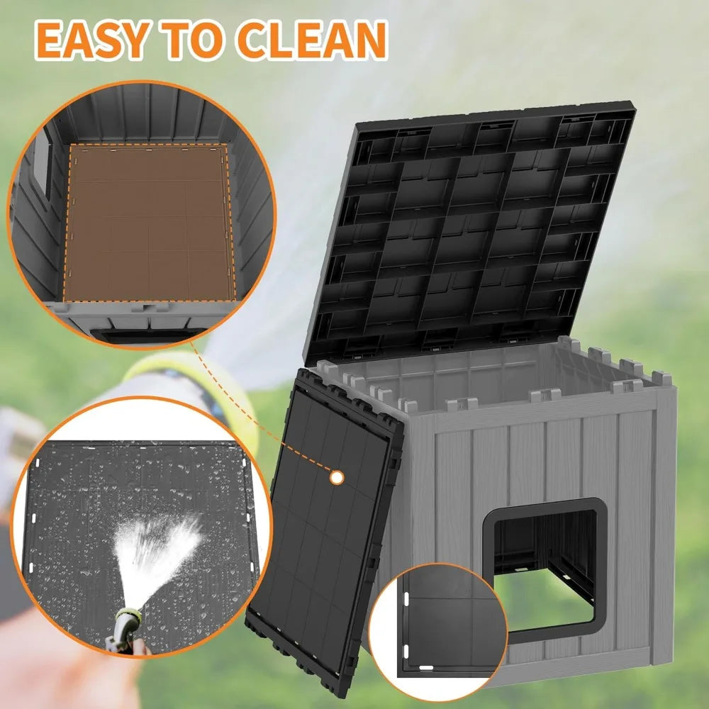 Weatherproof UV-Resistant Outdoor Cat House with Durable Sloped Roof for Garden Use