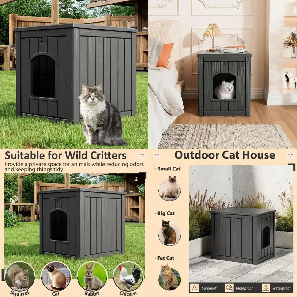 Weatherproof Insulated Outdoor Cat House for Winter, Suitable for Feral and Domestic Cats, Durable Shelter