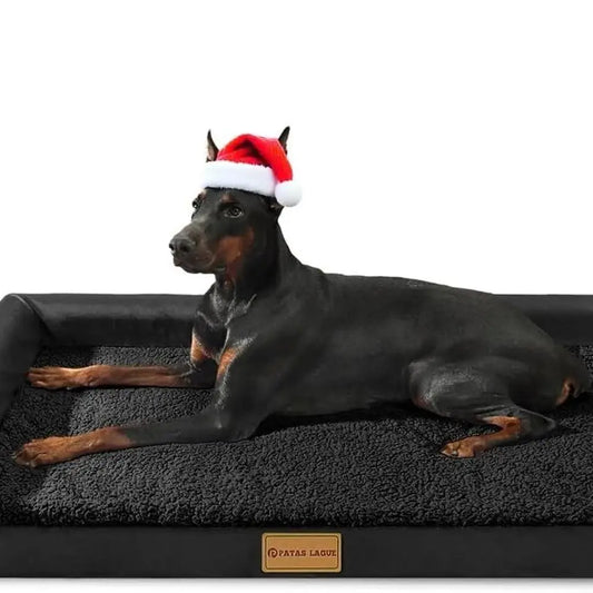 Orthopedic Dog Bed Large Sized Dog 36''X24'', Waterproof L Bolster Medium Pet Sofa Beds with Removable Washable Cover, Soft Comf