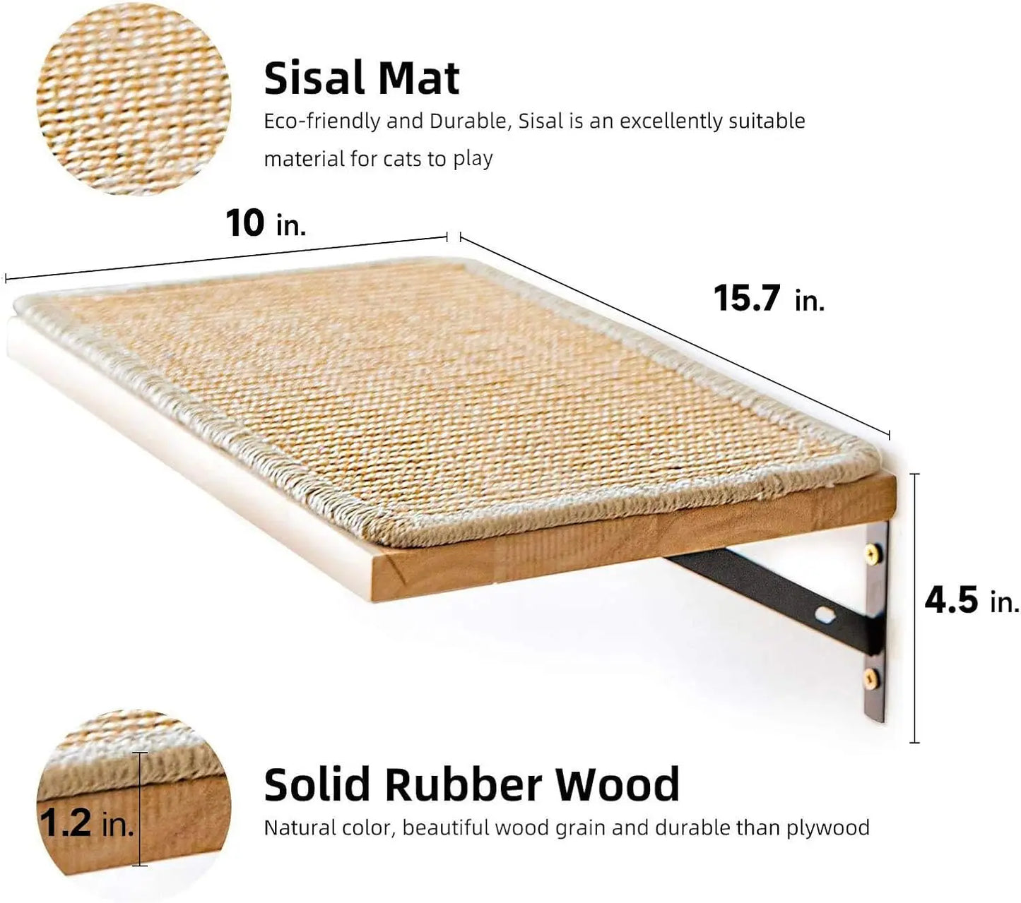 Solid wood cat climbing frame is wear-resistant and does not fall debris. It occupies an area of small sisal pads, cat pads one