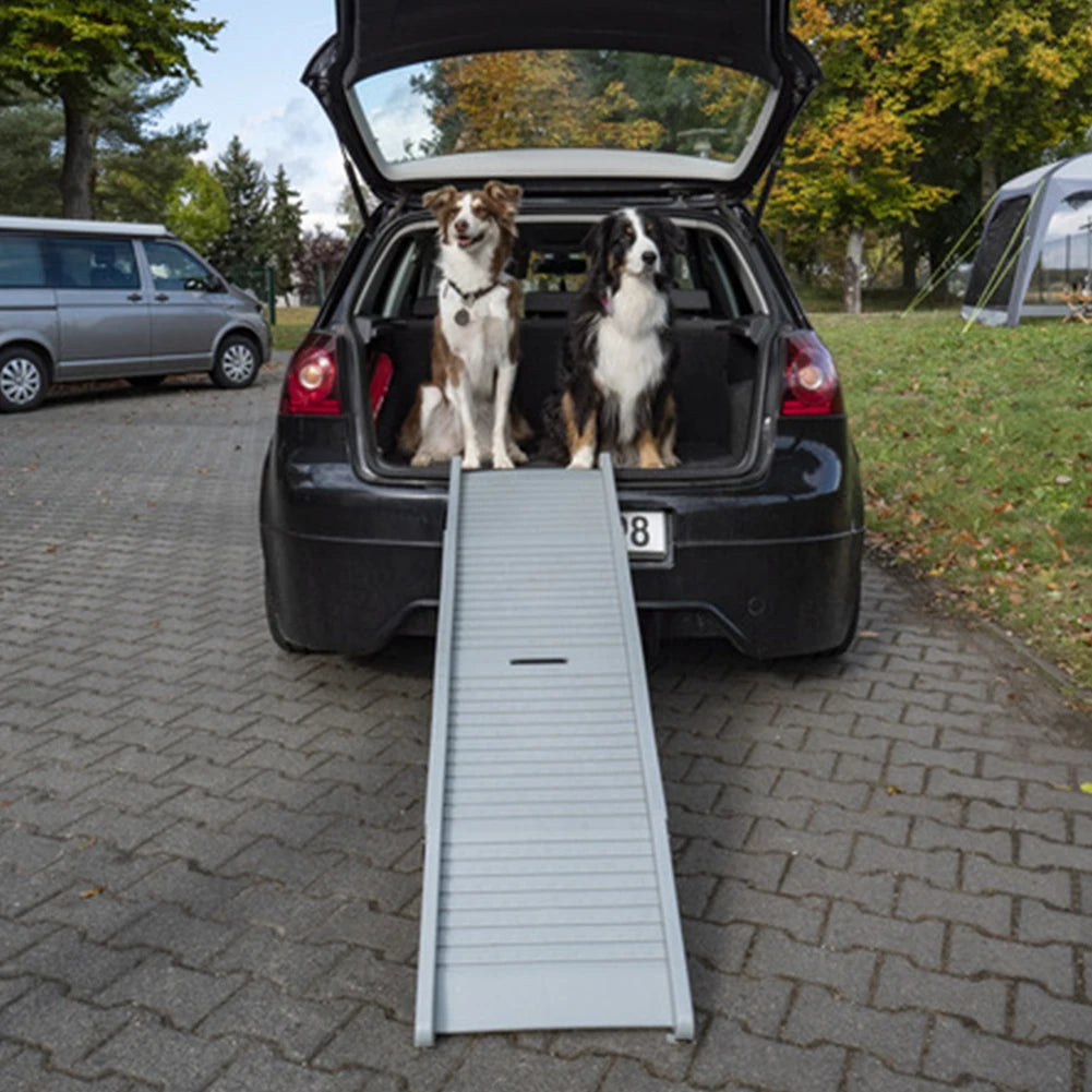 Folding Foldable Car Ramp for Dogs Non-Slip Rug Surface Portable Dog Ramp 59x15.8 Inch Pet Ramp Stairs for Large Dogs SUV Truck