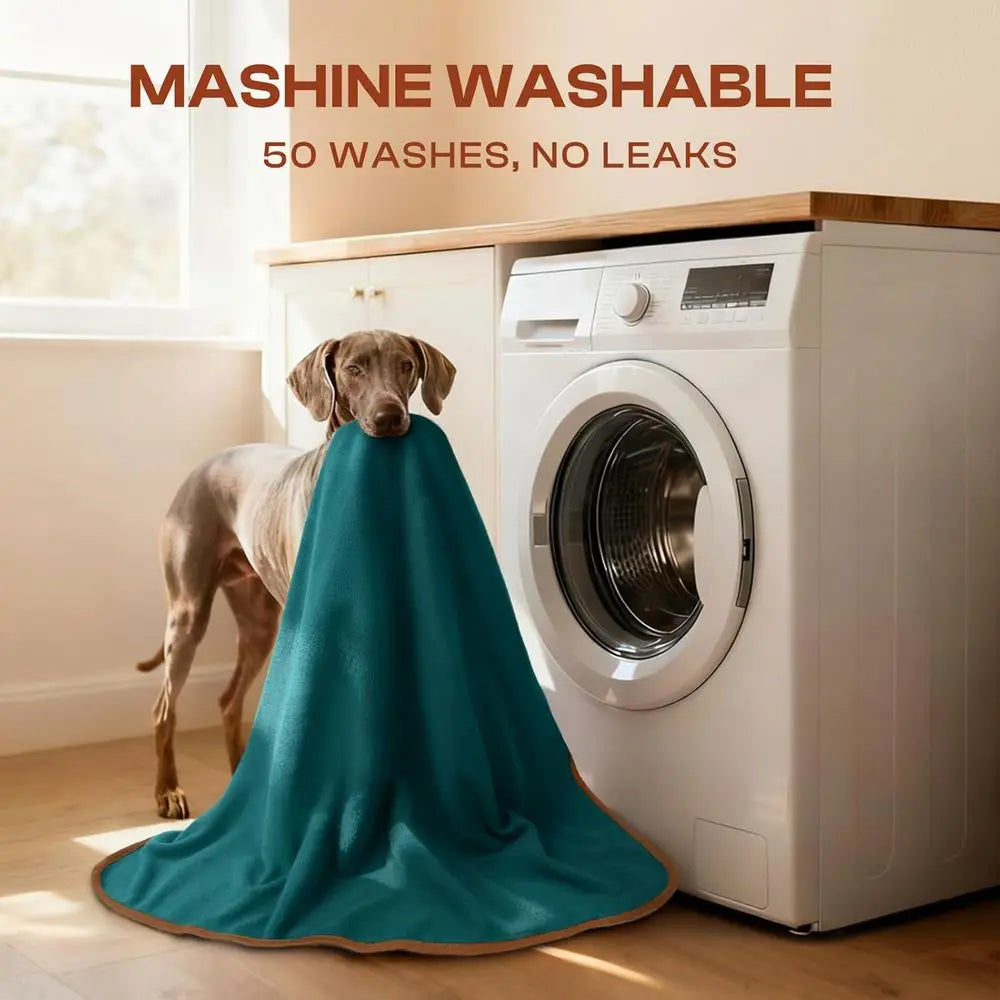 Adult & Large Dog Waterproof Fleece Blanket, XL Soft Throw for Couch, Washable & Reversible, 82x90