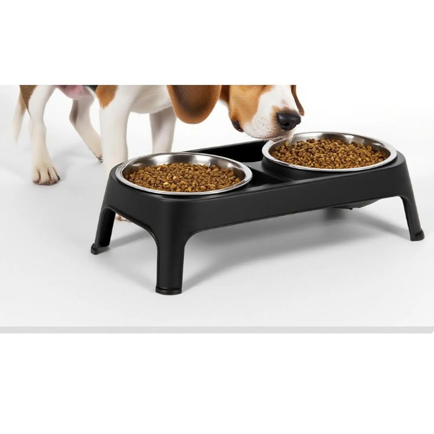 Double Stainless Steel Heavy Duty Dog Food Bowl Elevated Pet Feeding Station