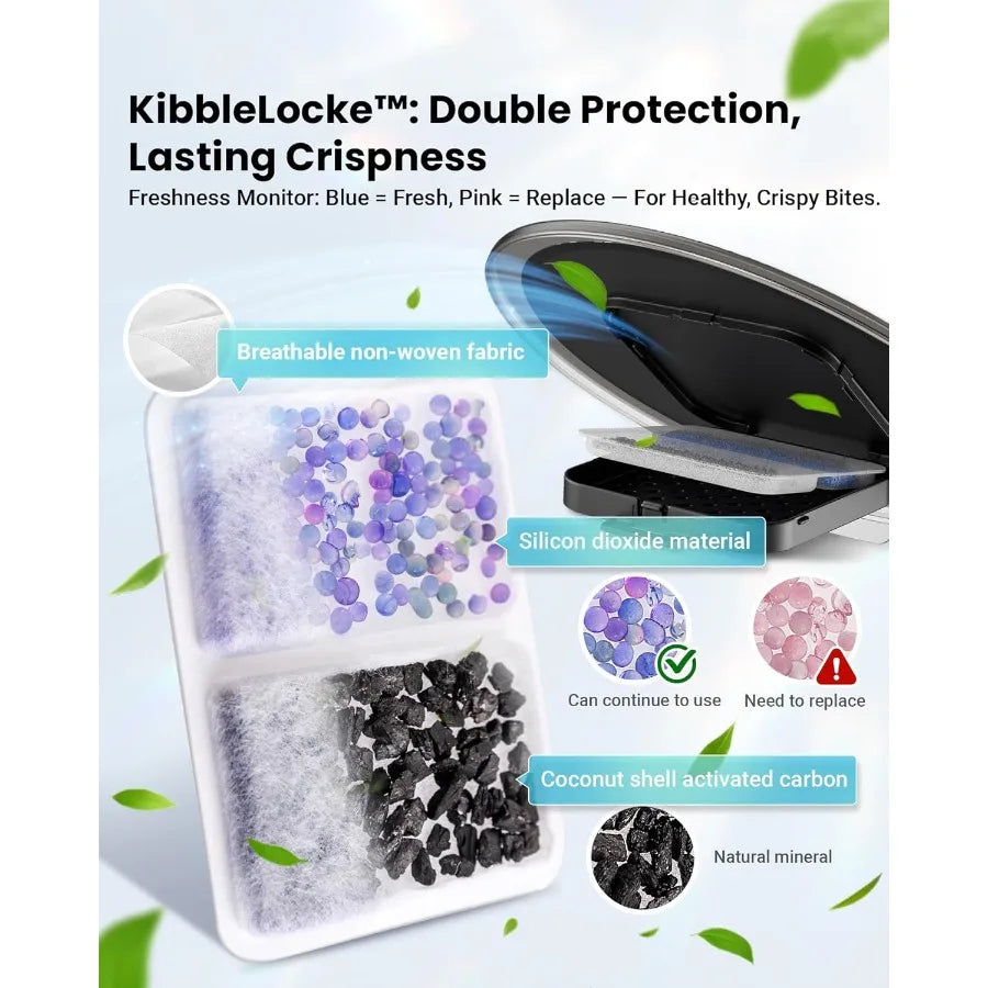 Automatic Cat Feeder for 3 Cats with 6L Capacity and 25Cup Food Dispenser Advanced AntiJam Technology DualEffect Desiccant Smar