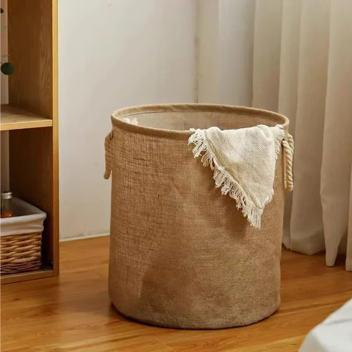 Tidy Tails Tote – Foldable Pet Storage Basket Foldable basket with handles, cotton linentoy storage basket
