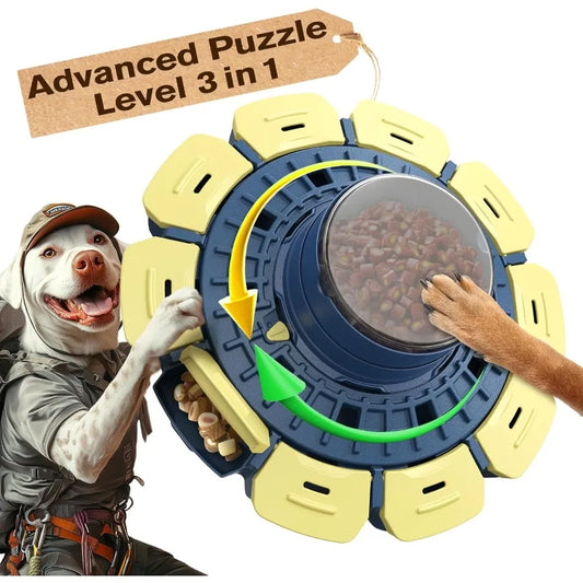 3 Levels of Challenge Large Size Advanced Dog Puzzle Toy PawActivated Puzzles Feeder for Smart Small Medium L