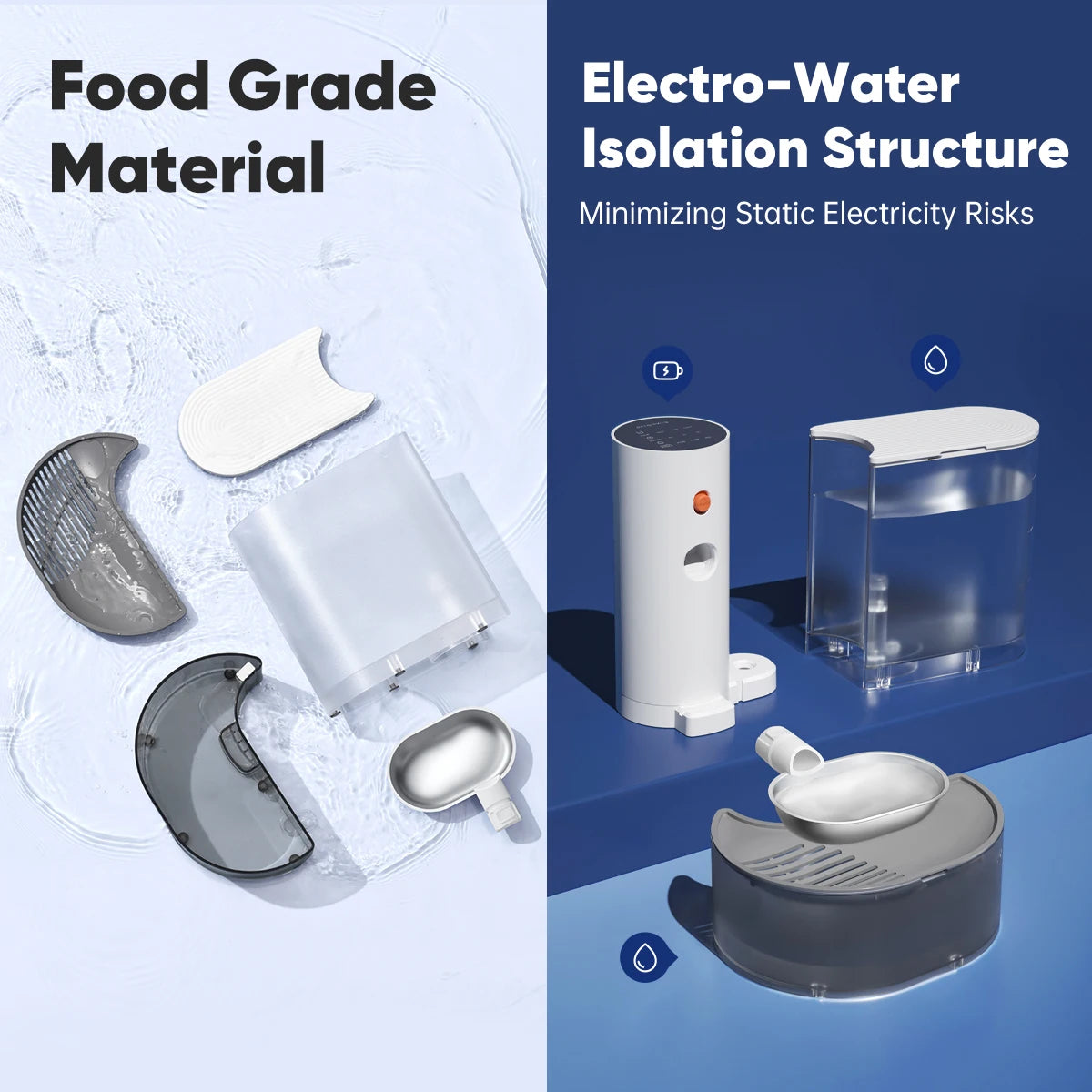 New Stainless Steel Bowl Cat Water Dispenser Running Water Rechargeable Automatic Water Dispenser For Pet Dogs