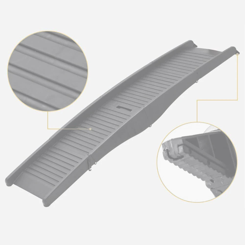 Folding Dog Ramp Non-Slip Rug Surface Extra Wide Dog Steps 59x15.8 Inch Portable Dog Ramp for Medium & Large Dogs Get Into A Car