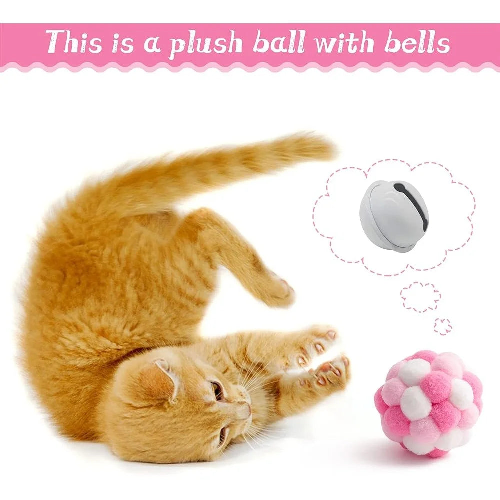 10Pcs Interactive Cat Toy Set Teaser Wand Mice Bell Balls Crinkle Balls Springs Indoor Play Cats