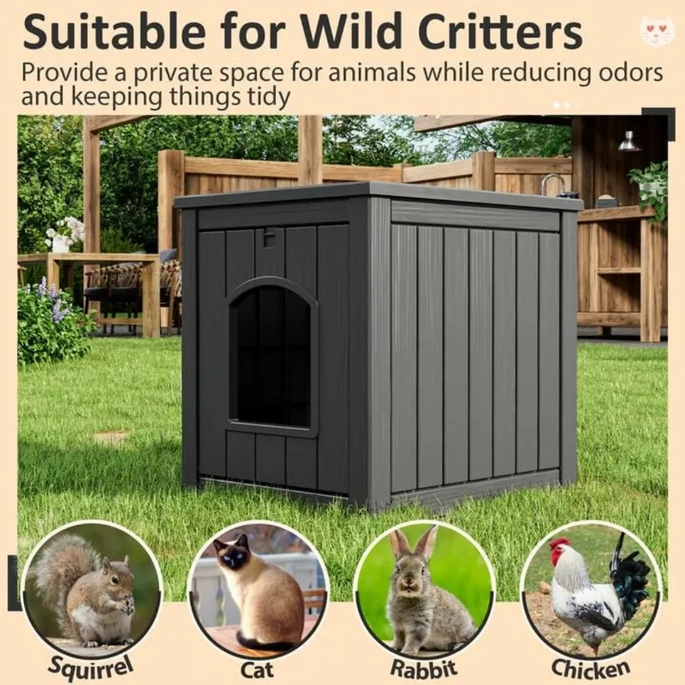 Weatherproof Insulated Outdoor Cat House for Winter, Suitable for Feral and Domestic Cats, Durable Shelter