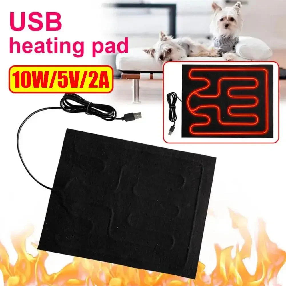 USB Folding Heated Seat Cushion Dog /Cat Winter Electric Warming Mat Waterproof Car Seat Heating Pet Cushion
