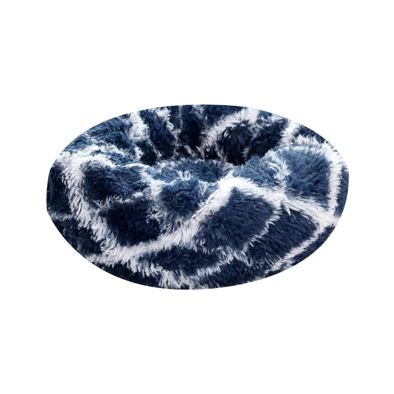 Cat Beds Washable Soft Pet Kennel Winter Thickened Warm Donut Round Pet Plush Nest Comfortable Sleeping Cat Bed Supplies