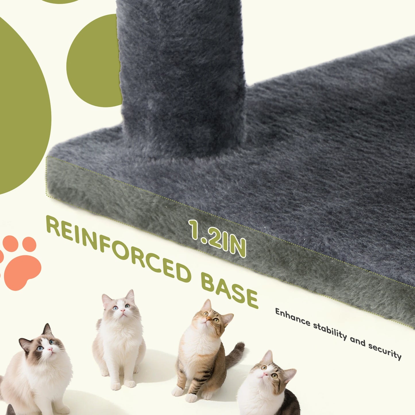 66 inch Cat Tree Tower Large Multi Level Cat Climbing Tower with Condo Natural Sisal Scratching Posts Pet House for Indoor