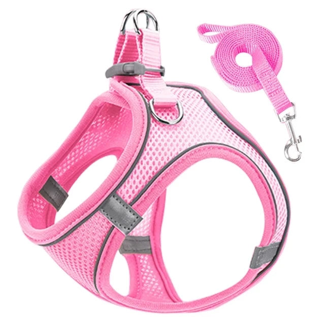 Dog Harness Reflective Pet Harnesses And Leashes Set Adjustable Pet Harness for Small Dogs Cats Pug Chihuahua Dog Accessories