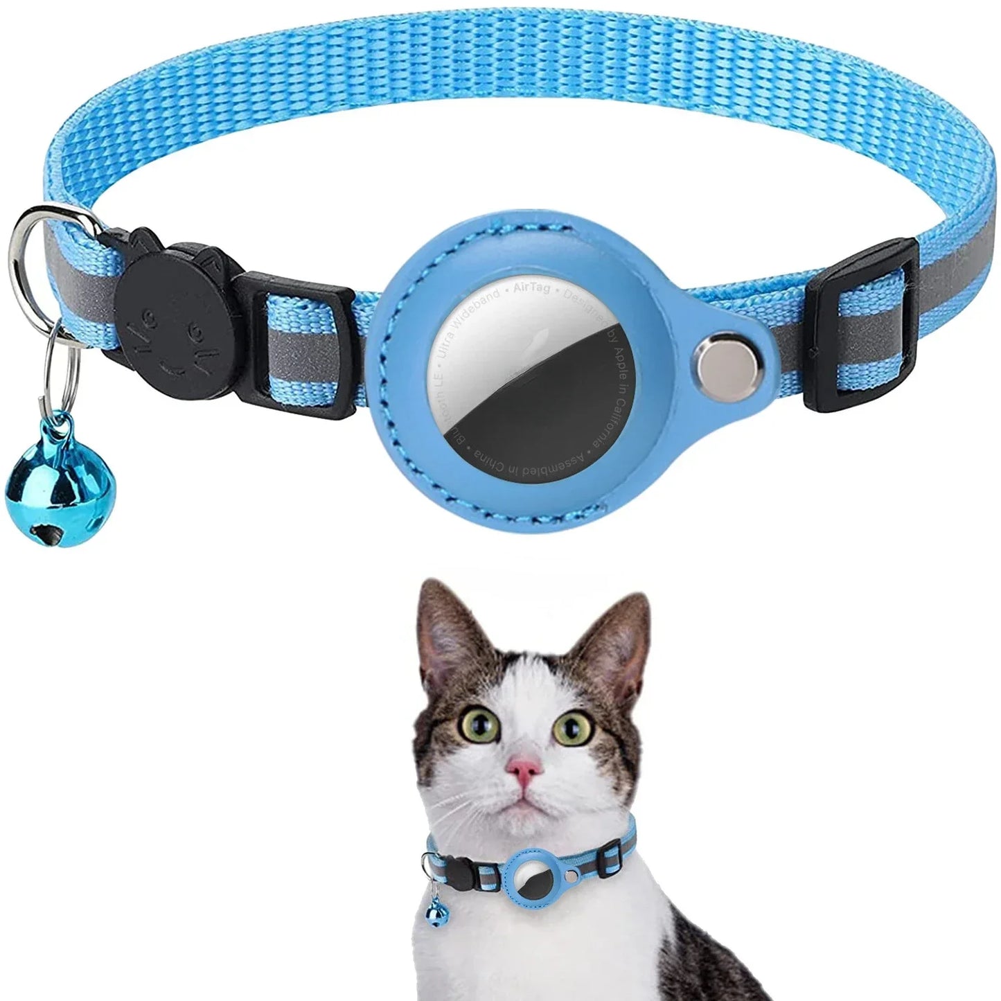 Cat Positioning Collar Protective Case Reflective Bell Anti Loss Cat Collar Protective Case Suitable For Apple Airtag