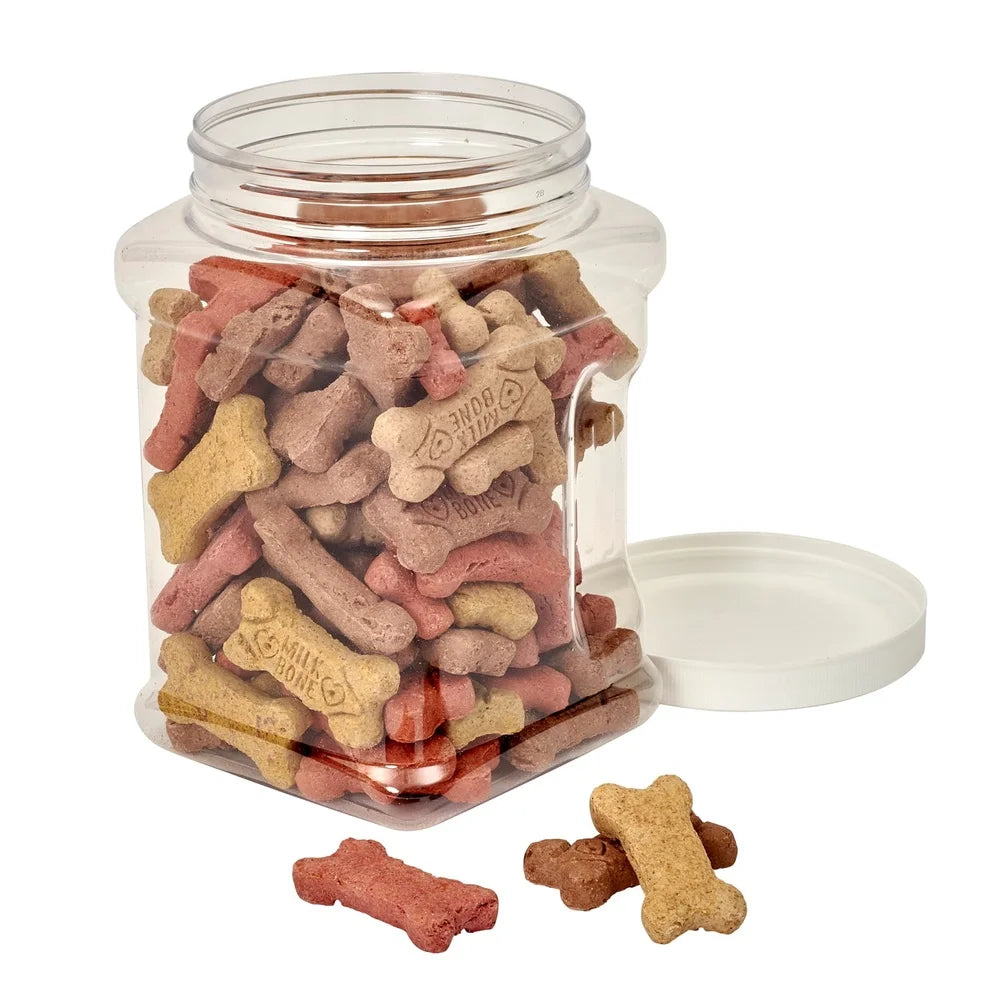 Portable Treat Canister 2 Quart Stackable Storage Pets Secure Screw-On Lid Compact Design Fresh Snacks