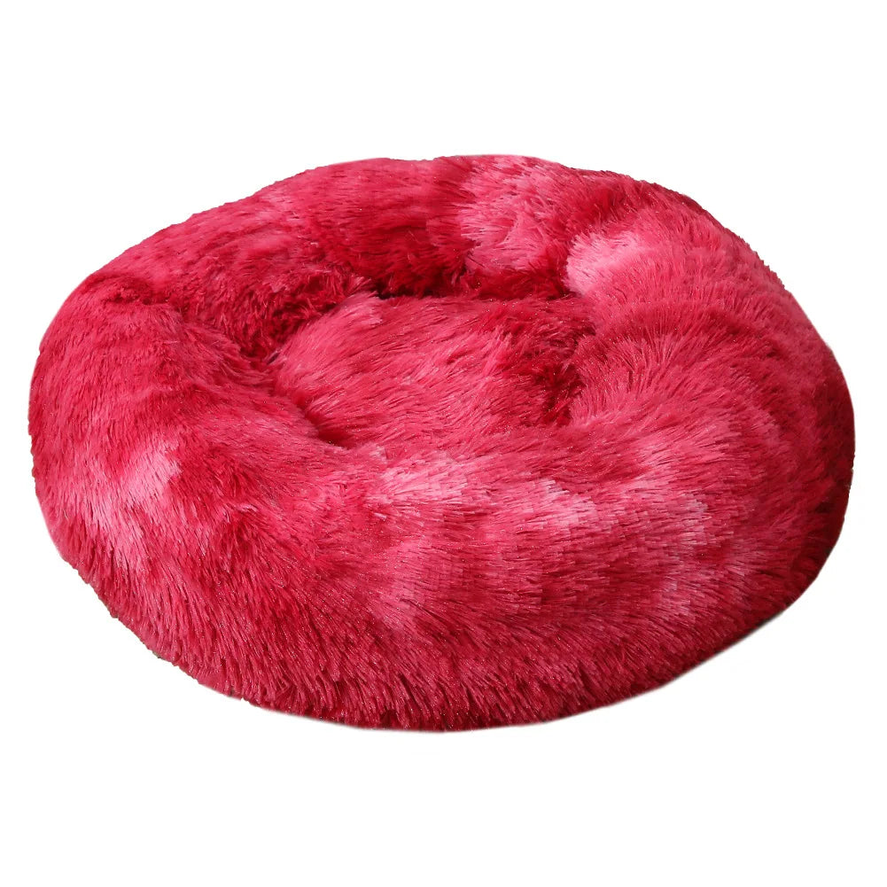 Cat Beds Washable Soft Pet Kennel Winter Thickened Warm Donut Round Pet Plush Nest Comfortable Sleeping Cat Bed Supplies