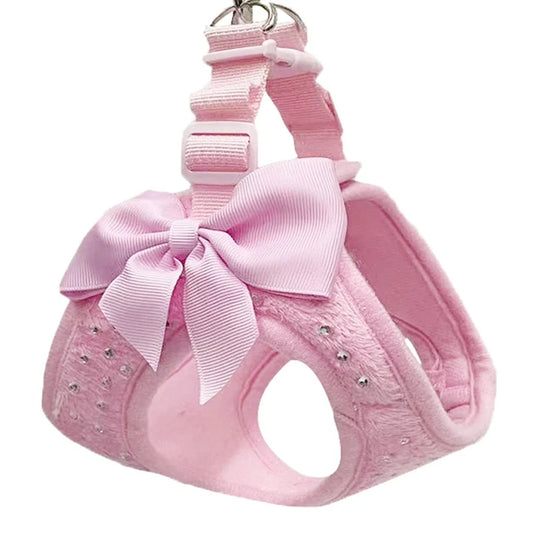 Soft Breathable Dog Chest Harness Vest Small Diamond Decoration Harness for Dogs Pets Collar Pets Chest Strap Leash
