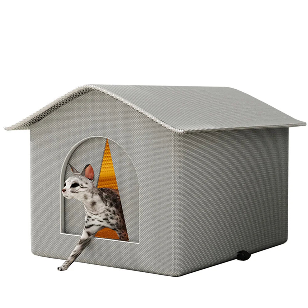 Waterproof Winter Warm Cat House Outdoor Feral Cat Houses Enclosed Pet Tent Cold Resistant Pet House for Winter Wild Animal