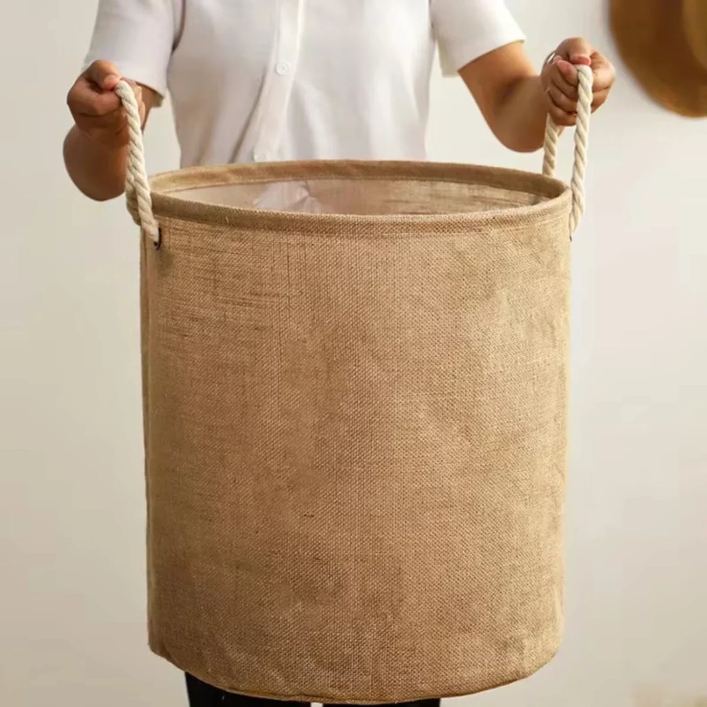 Tidy Tails Tote – Foldable Pet Storage Basket Foldable basket with handles, cotton linentoy storage basket