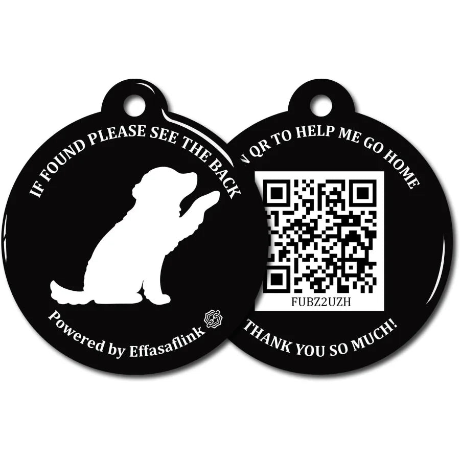 134.2Khz and QR Code Pet ID Tag Collar Tag Dual Fution Scan QR for Helping Lost Pets Go Home Replace RFID Microchip for Sm