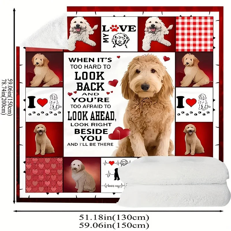 Charming Teddy Dog Print Blanket - Soft, All-Season Flannel Throw for Napping & Air Conditioning Comfort, Hypoallergenic