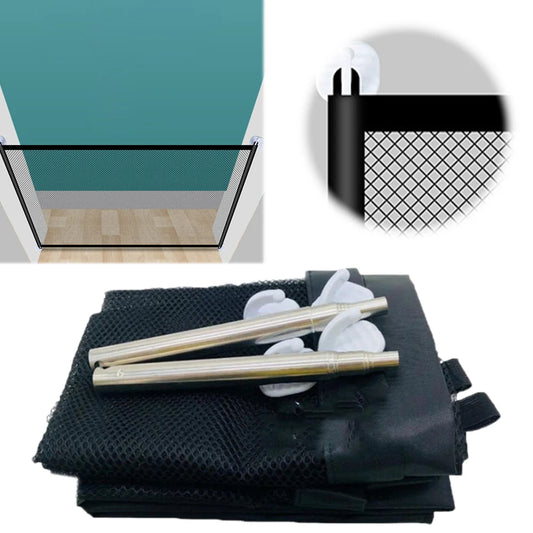 Pet Gate Folding Breathable Mesh Pets and Child Safety Gates Pet Barrier Fences for Stairs Doorways Hallways Indoor Outdoor